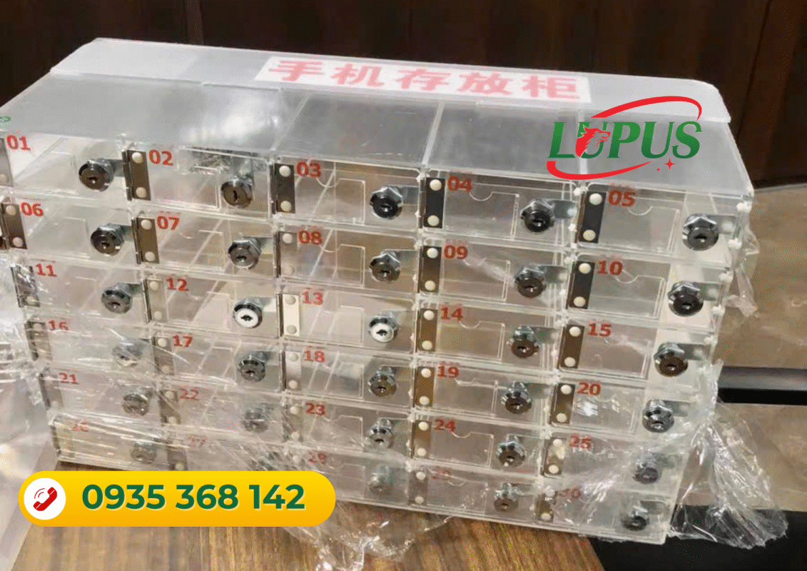Tủ Locker trong suốt đựng điện thoại tại Đà Nẵng - Lupus Việt Nam - 0935 368 1442